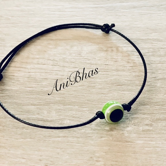 Evil Eye Protection Wax Cord Bracelet - Picture 1 of 4